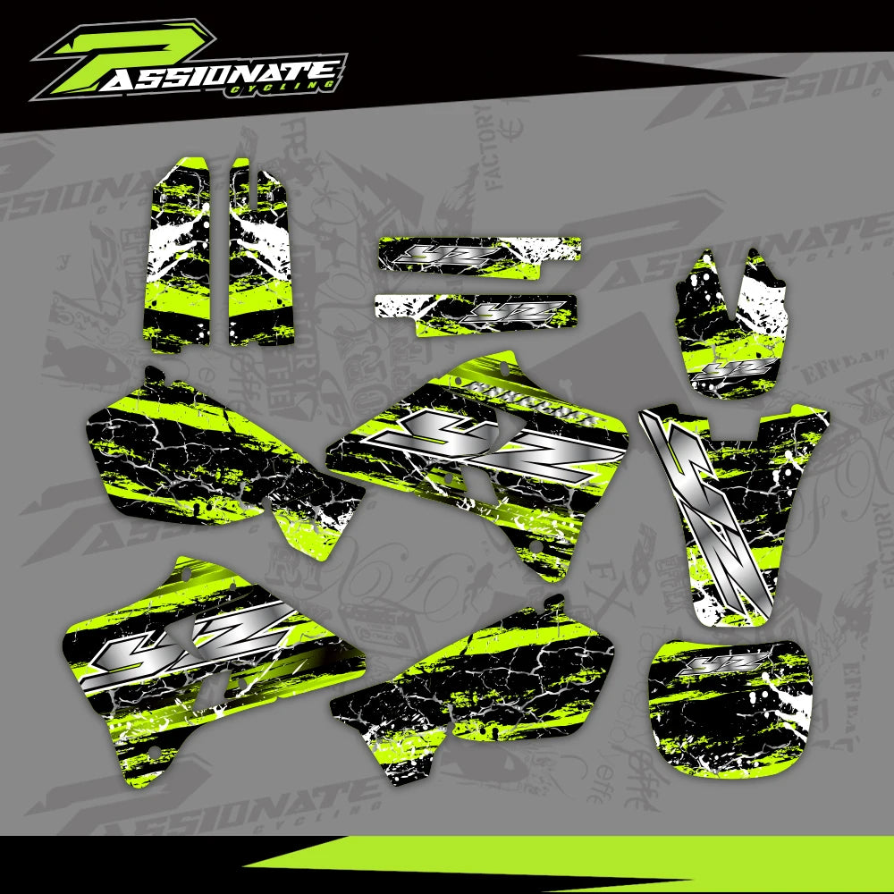 Kit Déco Graphique Yamaha YZ125 YZ250 1996-2001 Style 2 (4 Designs)