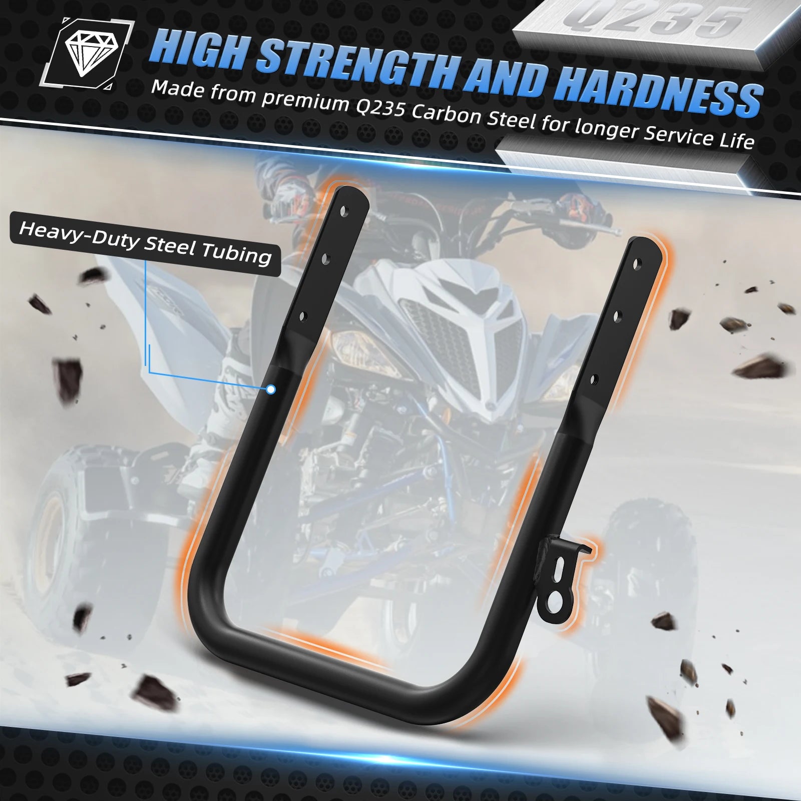 Supports barre appui pare-chocs quad Raptor 700