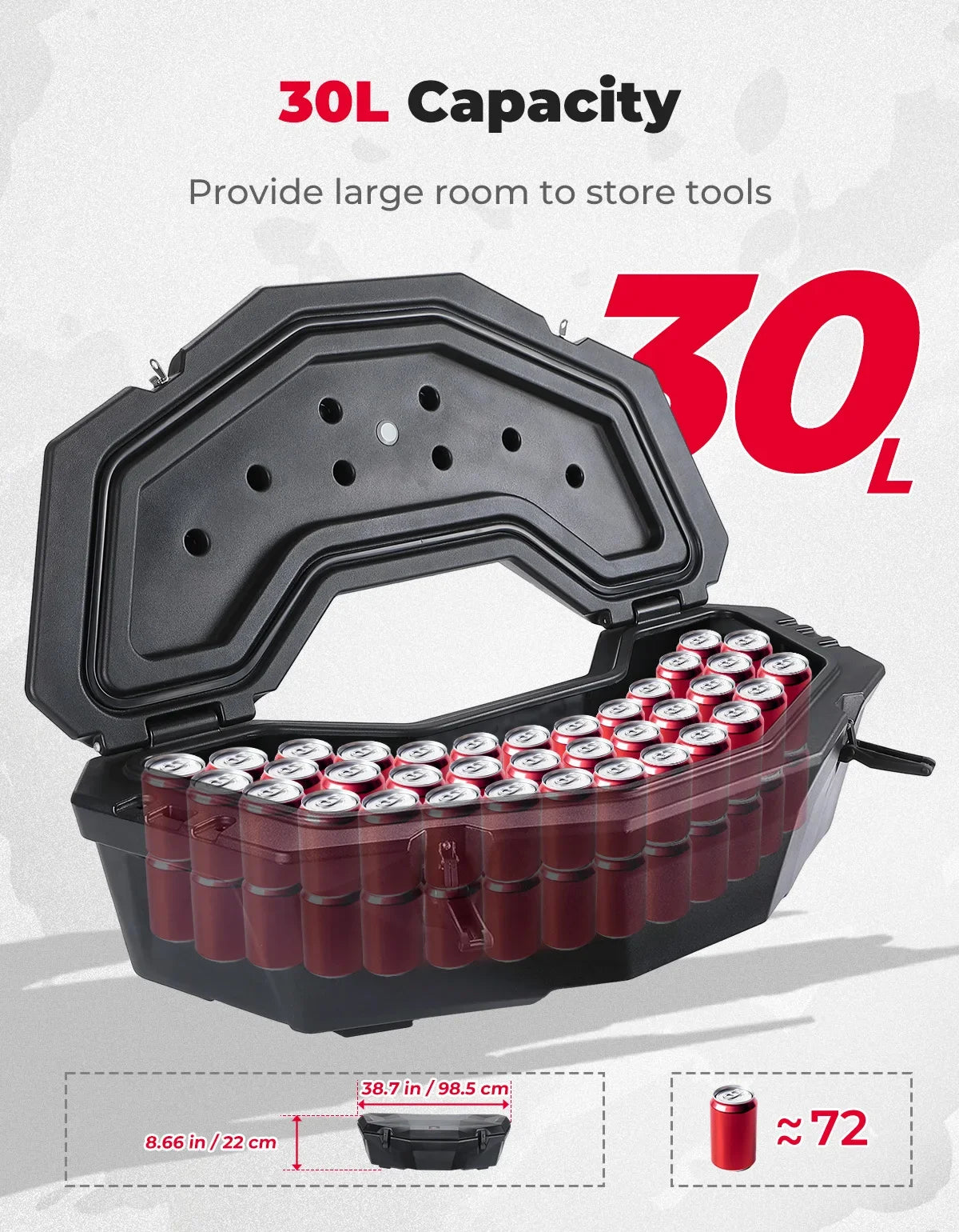 Boîte rangement 30L SSV Can-Am Commander
