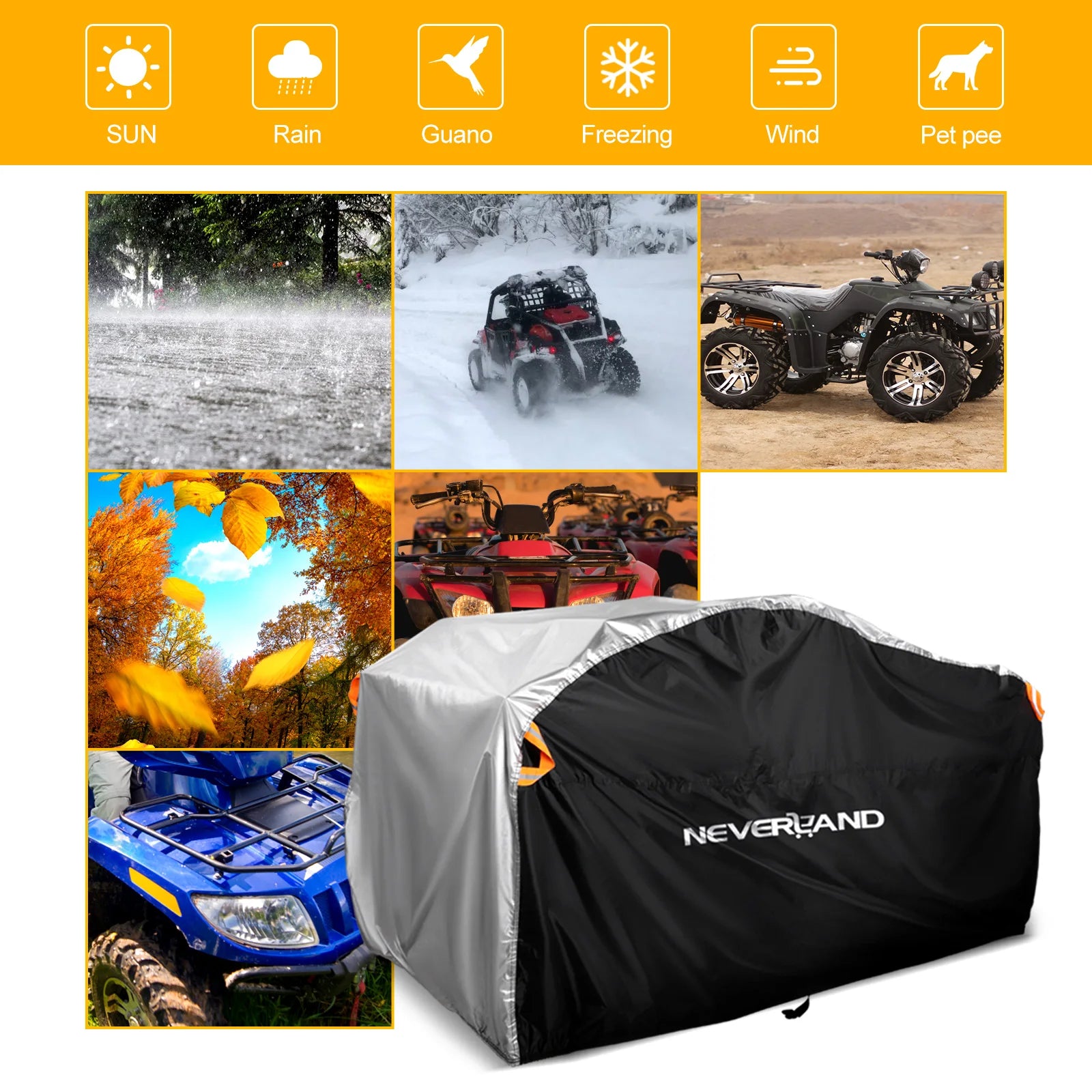 Housse de VTT ATV Universelle 190T Étanche (9 Coloris)