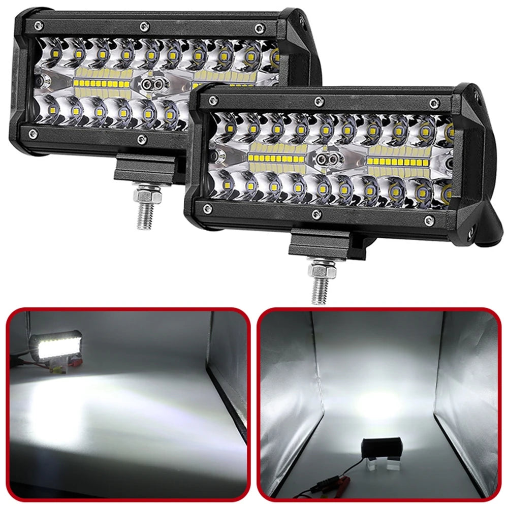 Barre LED quad 7 pouces 120W triple rangée