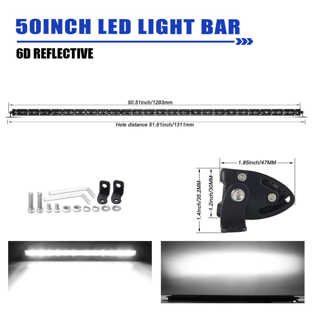 Barre LED 6D Quad ATV Tracteur