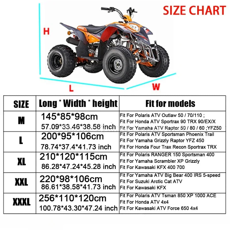 Housse de protection quad ATV 190T universelle