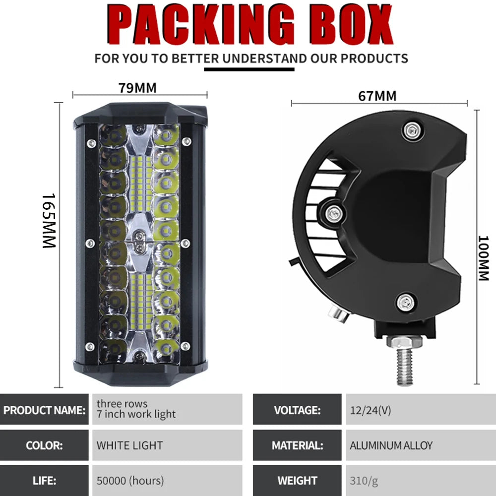 Barre LED 7 pouces pack quad