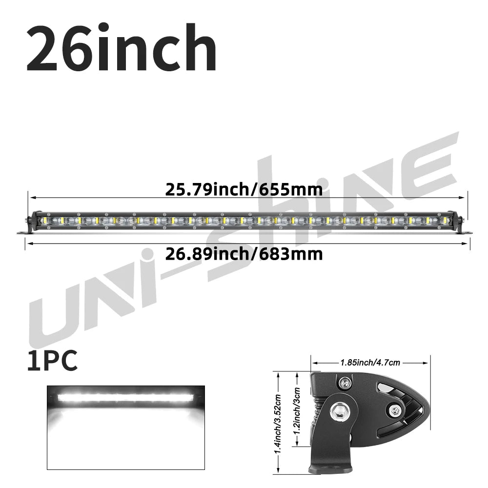 Barre LED Quad SSV 6D 20-50" Combo IP68 (12V 24V)
