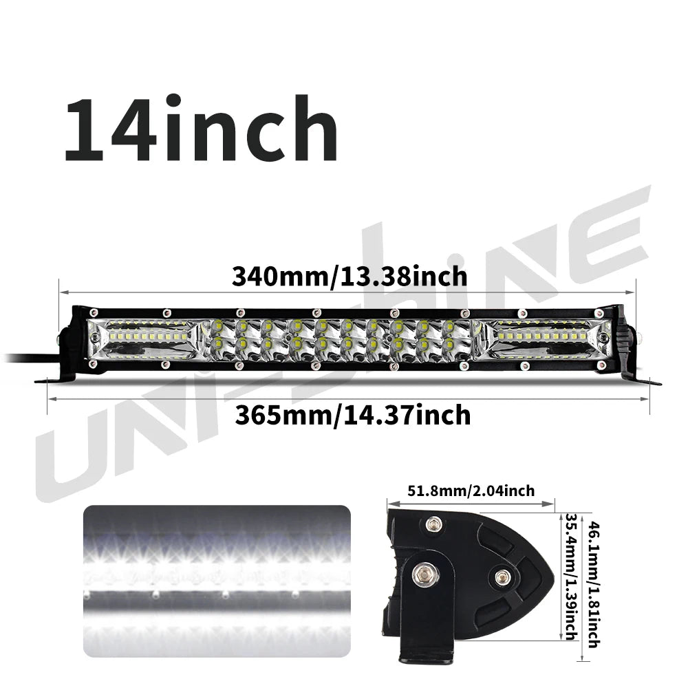 Barre LED Quad SSV 7" 14" 20" Tout-terrain 12V 24V