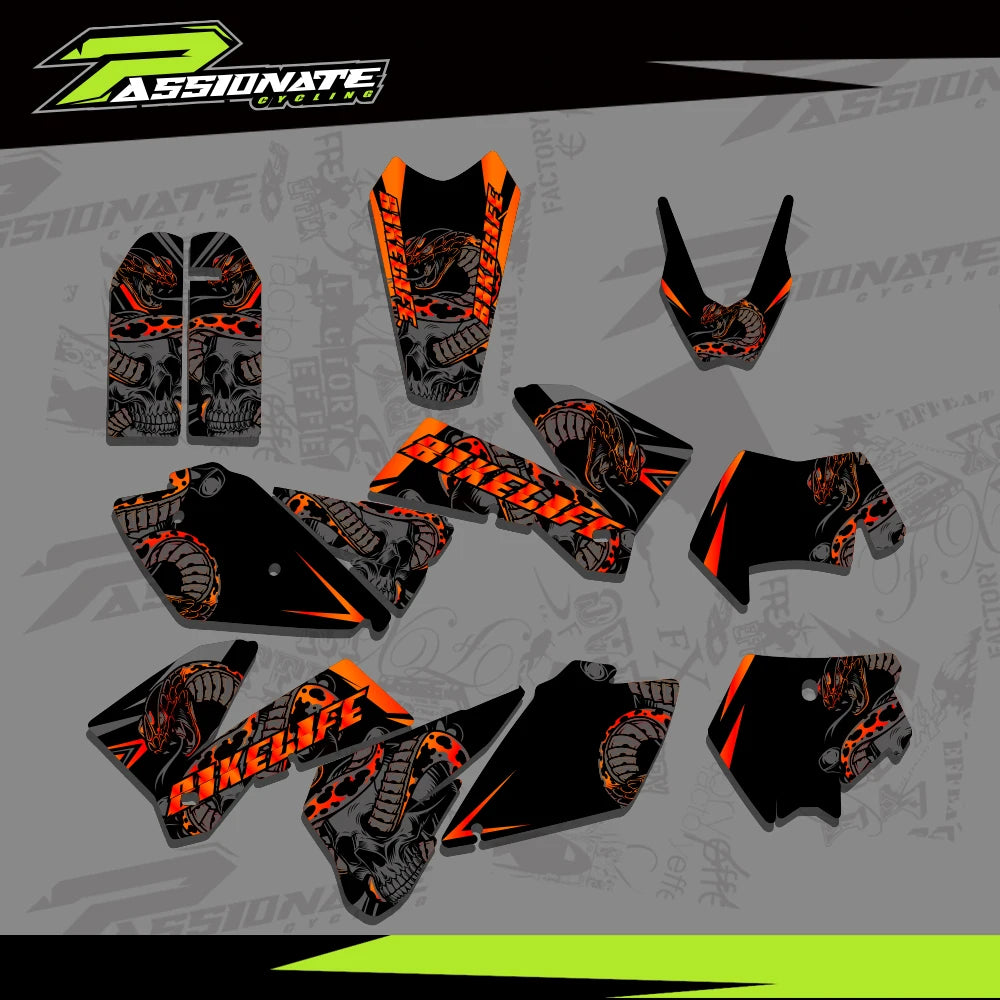 Kit Déco Graphique KTM 125-525 SX SXF EXC 2005-2007 (4 Designs)