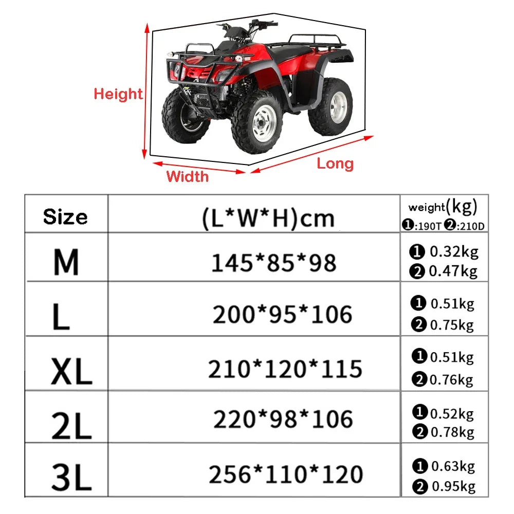 Bâche de protection quad 190T 210D