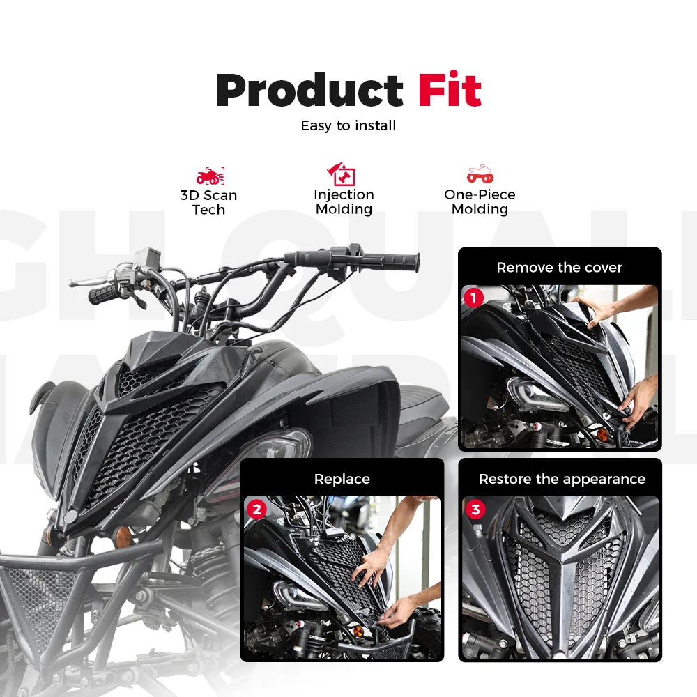 Grille radiateur quad Raptor 700R maille métallique