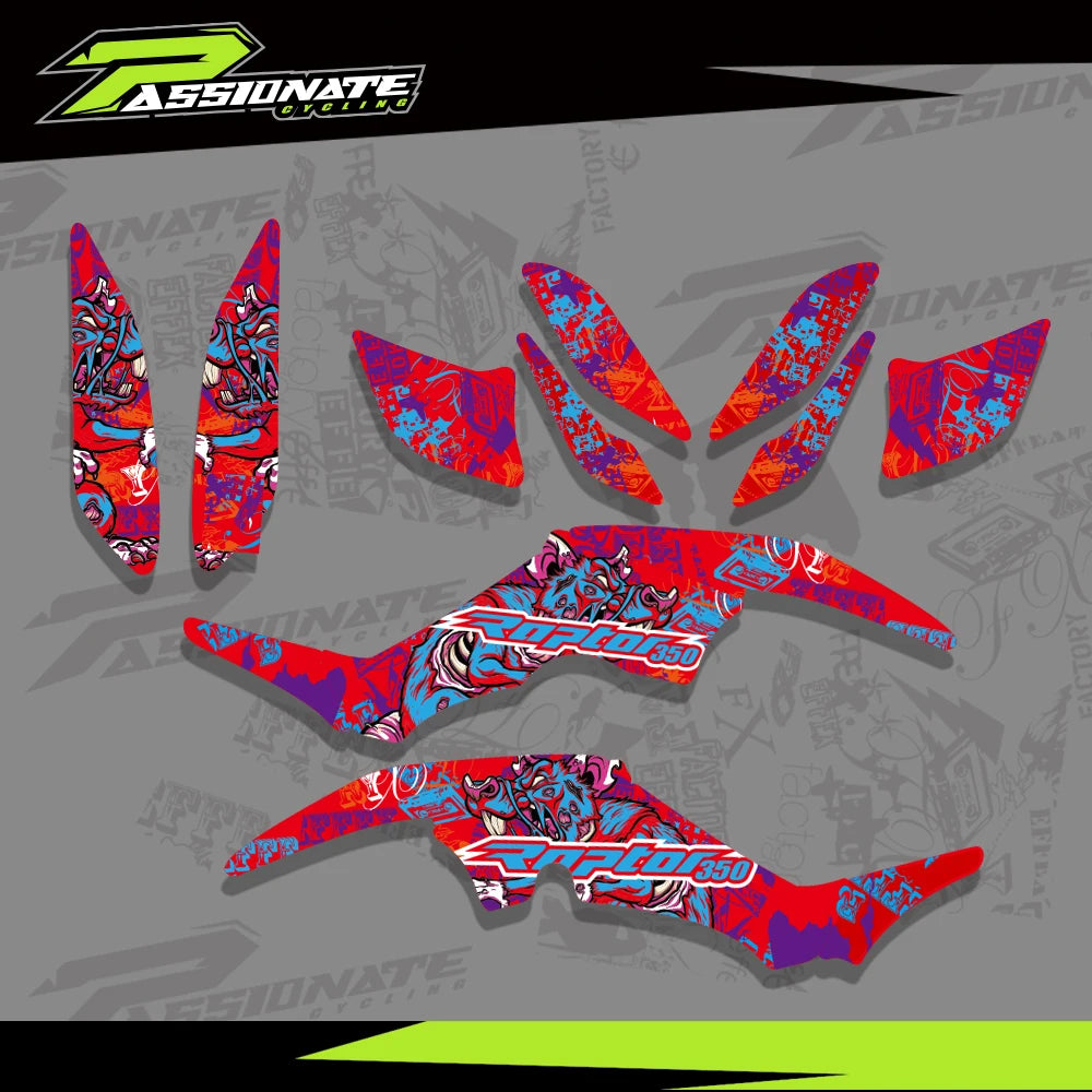 Kit déco quad Raptor 350 fond graphique