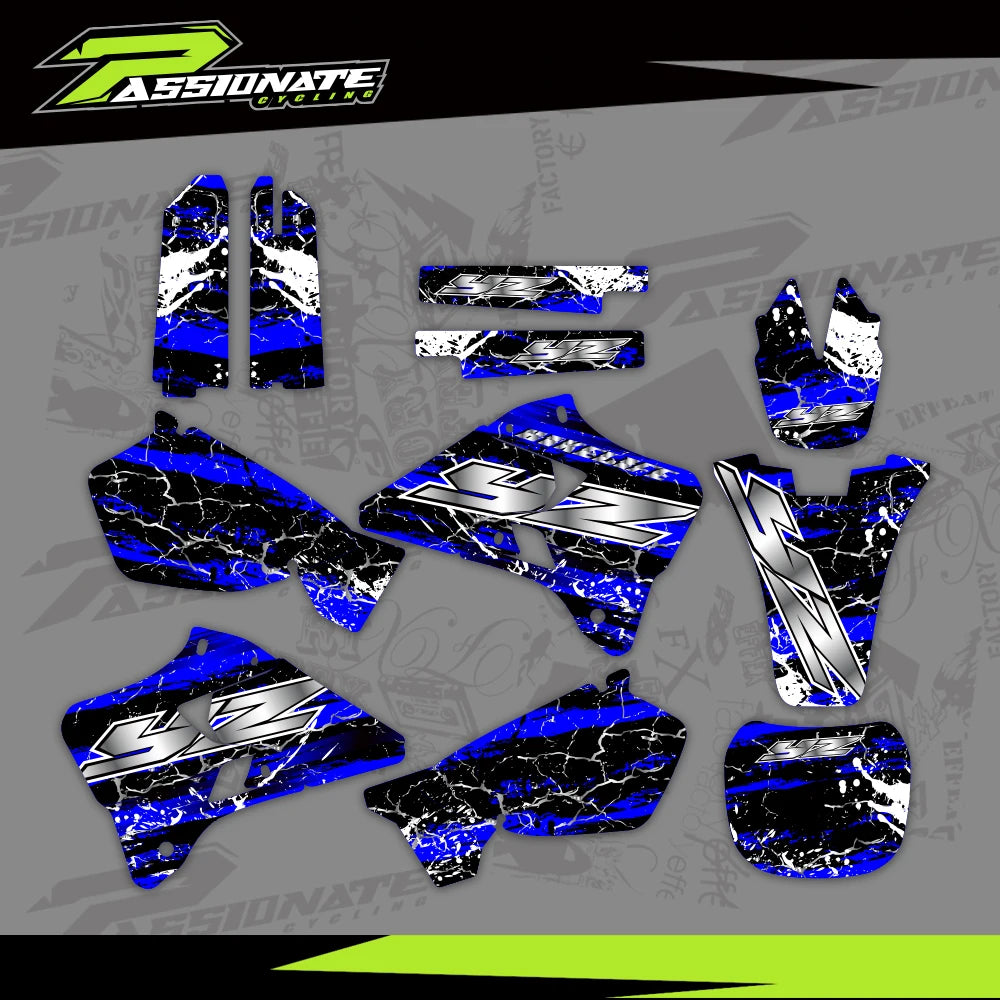 Kit Déco Graphique Yamaha YZ125 YZ250 1996-2001 Style 2 (4 Designs)