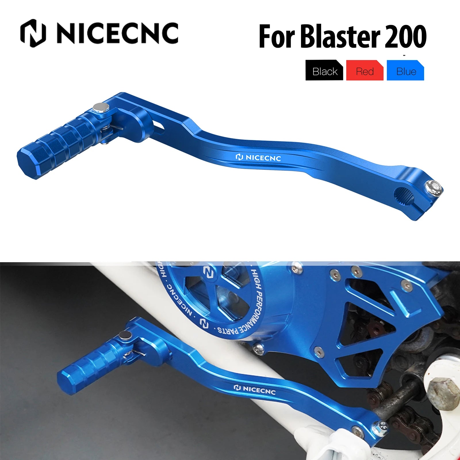 Levier changement vitesse quad Blaster 200 bleu