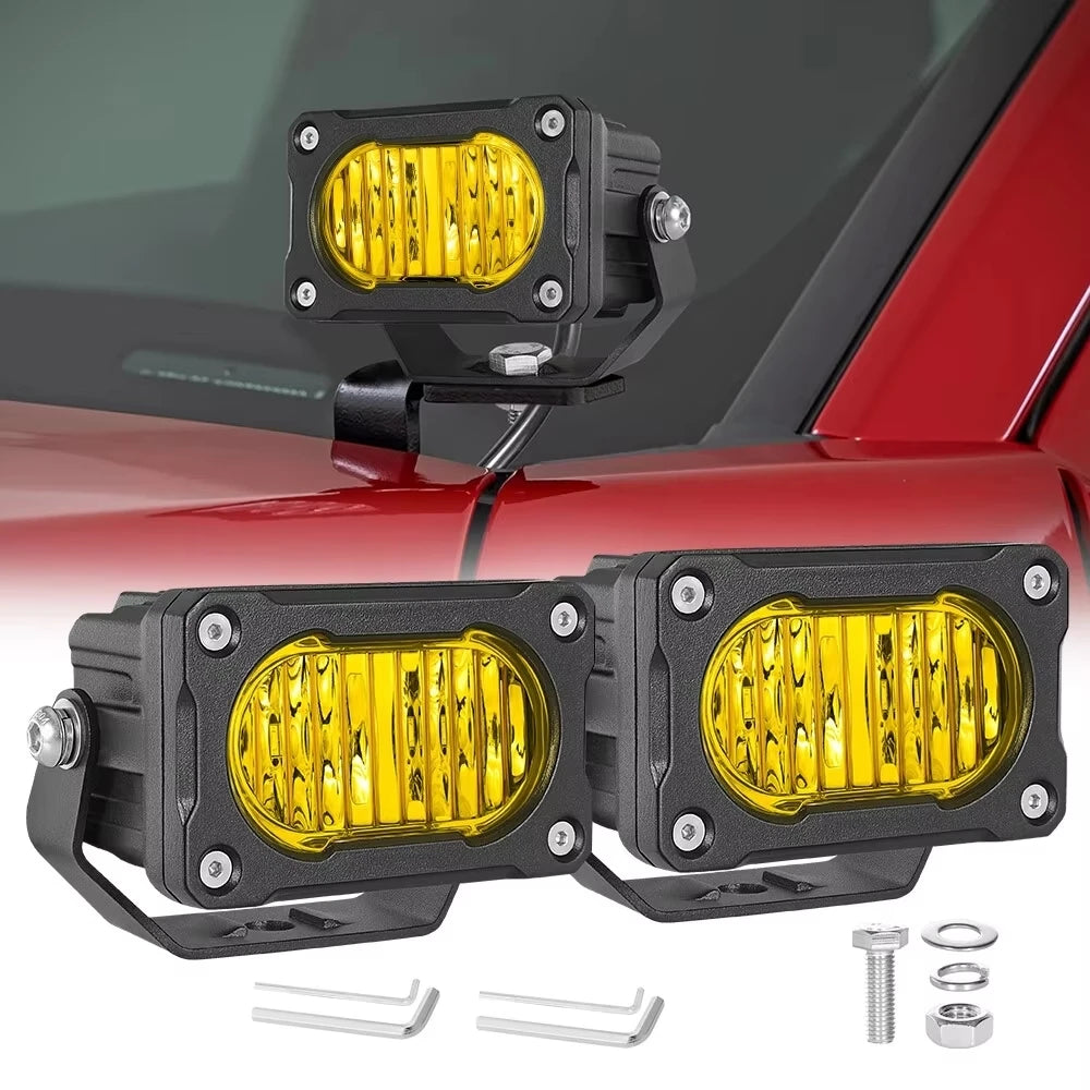 Phares Travail LED 3 Pouces Quad Maverick X3