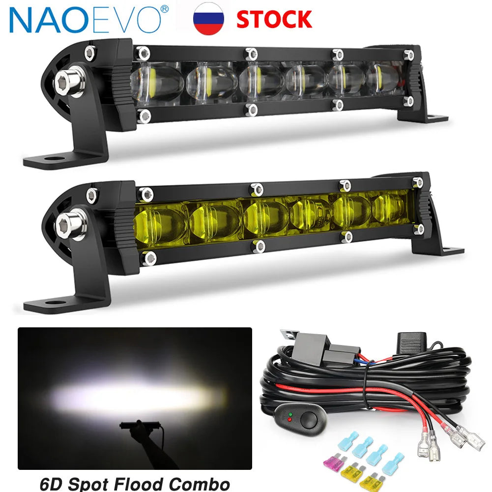 Phares LED 8 pouces quad SSV antibrouillard