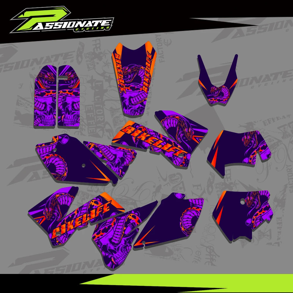 Kit Déco Graphique KTM 125-525 SX SXF EXC 2005-2007 (4 Designs)