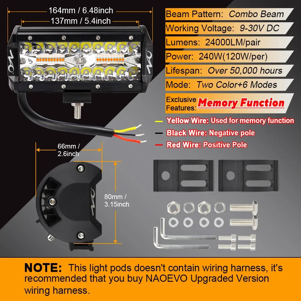 Rampe LED 7" antibrouillard SSV 4x4